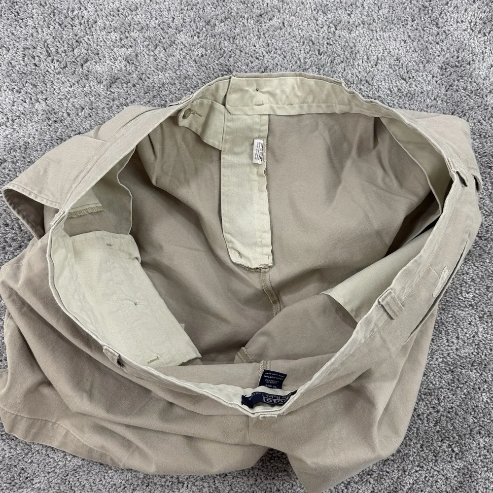 Vintage Polo Ralph Lauren Tyler Shorts Men's 48 Beige Pleated Preppy Chino